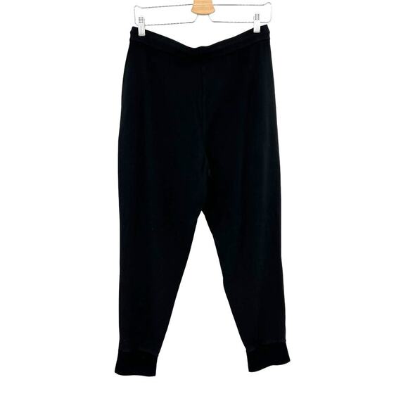 Theory Double Knit Jersey Slouchy Jogger Pants Split Hem Ankle Black Large - Picture 8 of 11